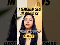 Maine 30 Din Me SEO Kaise Seekha? (Complete Roadmap) | SEO seekho in hindi #Shorts #shortsfeed