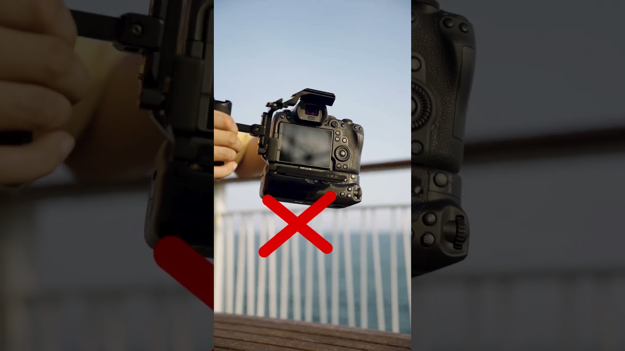 No need to decide between battery grip or cage when shooting with a Canon R5/R5C/R6/R6II!