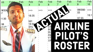 AN AIRLINE PILOT'S (REAL) SCHEDULE l ACTUAL MONTHLY ROSTER