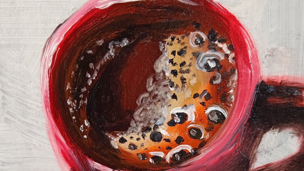 Рисуем кофейную пенку (Маслом)