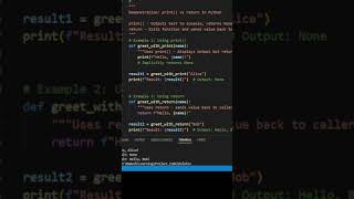 print vs return in Python | Simple Explanation #coding #pythonessperspective