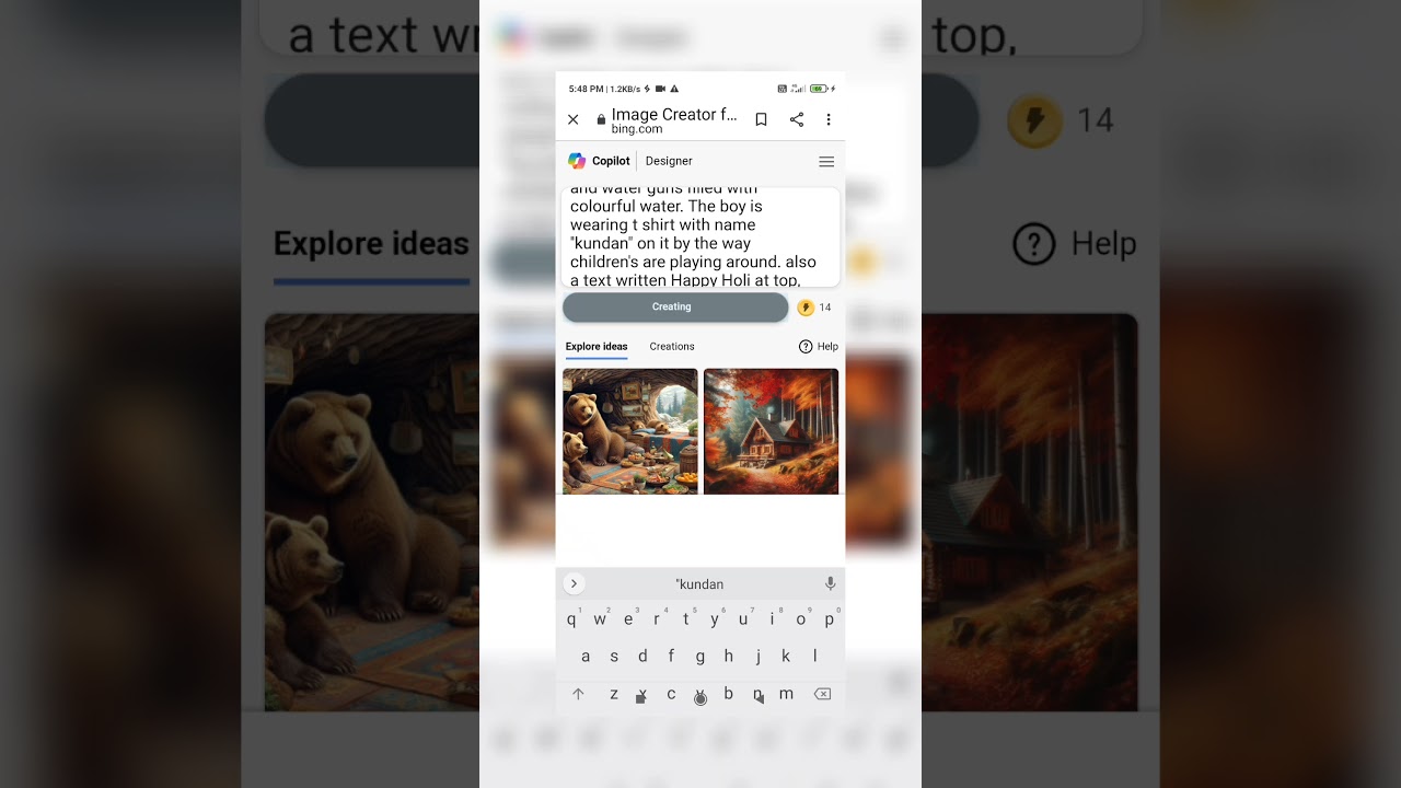 Create Happy Holi 3D AI Photos with Bing Image Creator Text Prompts 