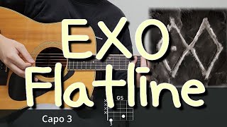EXO - Flatline 기타 코드, 커버, 타브 악보 l Guitar cover, Acoustic, Chord, Tutorial