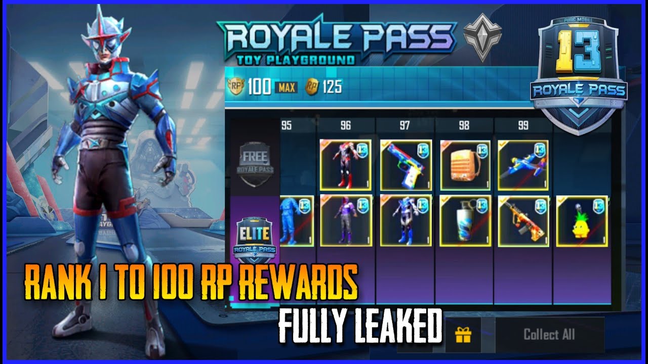 SEASON 13 ROYAL PASS 1 TO 100 REWARDS FIRST LOOK, FREE RP REWARDS, SEASON 13 ROYALE PASS FULL LEAKED