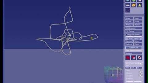 Cloud9: Navigating the 3D environment using a line.