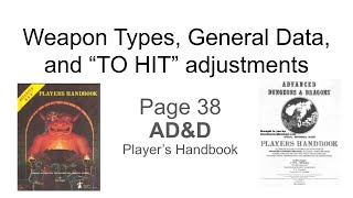AD&D Page 38 Weapons Vs Armor class. Advanced Dungeons & Dragons. Confusing table explained.