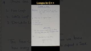 Loops in C++ #loops #loopsinc++ #forloop #whileloop #dowhileloop