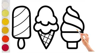 Easy ice cream drawing tutorial for kids// Drawing for kids// kids Art