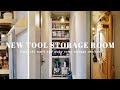 #64【DIY】新しい工具収納部屋🛠 狭くても圧迫感なくスッキリたっぷり収納する工夫 | 収納棚 | 珪藻土塗料
