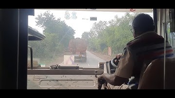 GSRTC Bus Driving On Singal Lane Highway|Overtaking|Bus Drive Video