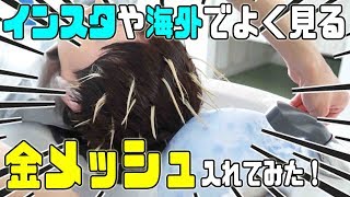 【ヘアカラー】海外の動画でよく見る金メッシュやったらカッコよすぎた…！