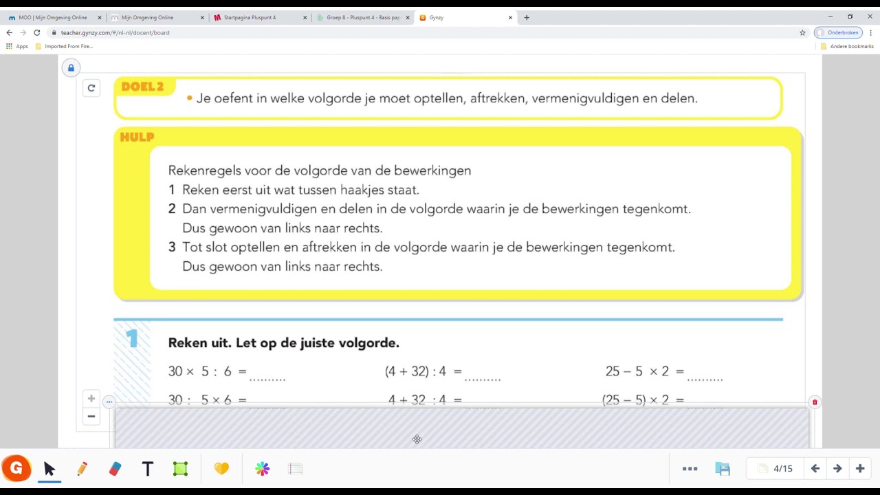 pluspunt 4 groep 8 blok 9 doel 2 volgorde van bewerkingen - YouTube