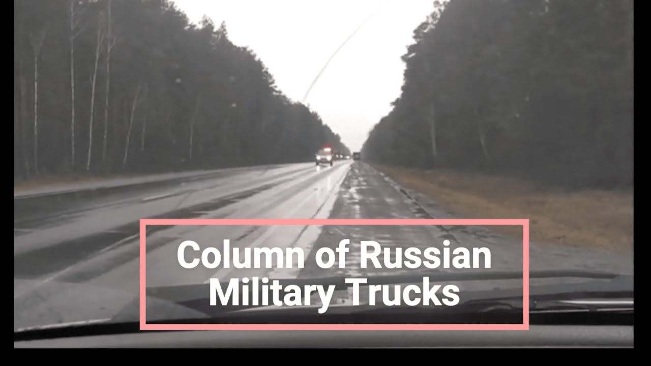 Column of Russian Military Trucks