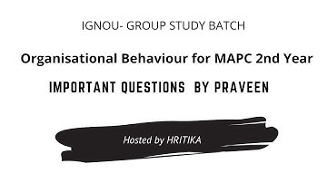 IMPORTANT QUESTIONS OB By Praveen | MPCE 031 | IGNOU | MA PSYCHOLOGY | IGNOU