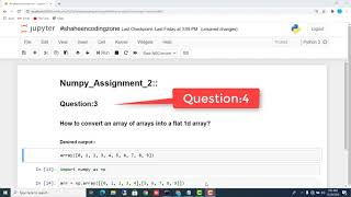 How to convert an array of arrays into a flat 1d array | Python For Beginners| #Shaheencodingzone