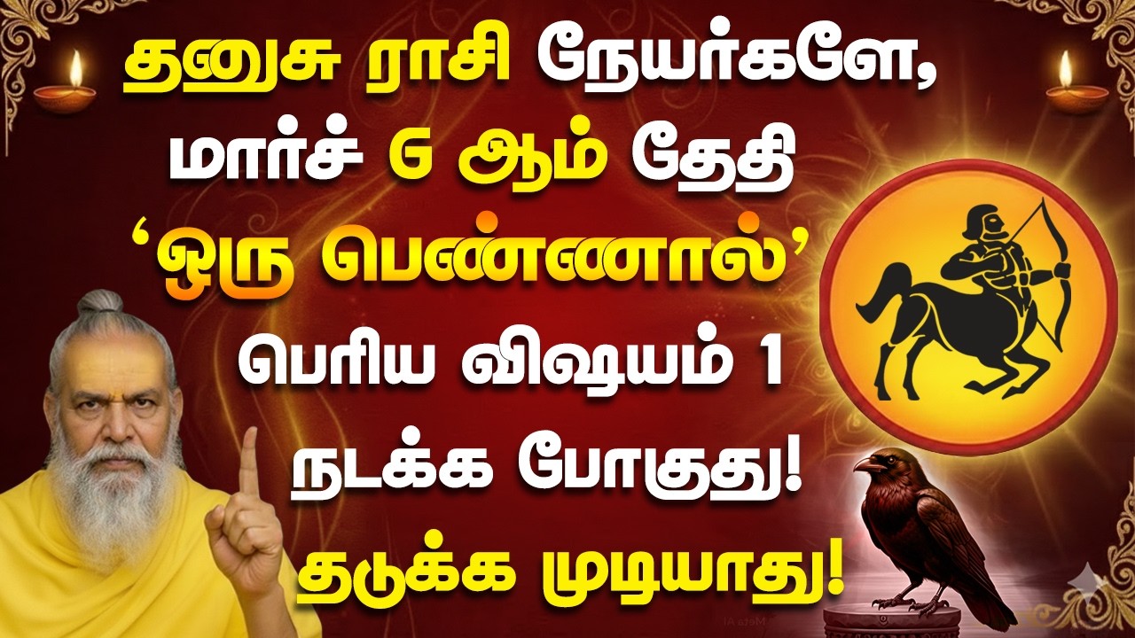தனுசு ராசி அன்பர்களே, மார்ச் 6 ஆம் தேதி ஒரு பெண்ணால் 1 பெரிய  நடக்கபோகுது! Dhanusu 2026