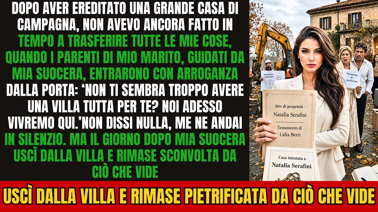Stavo appena entrando nella casa che mia zia mi aveva lasciato in eredità, la prima notte da legittima proprietaria, quando mia suocera è comparsa sulla soglia con metà della famiglia di mio...