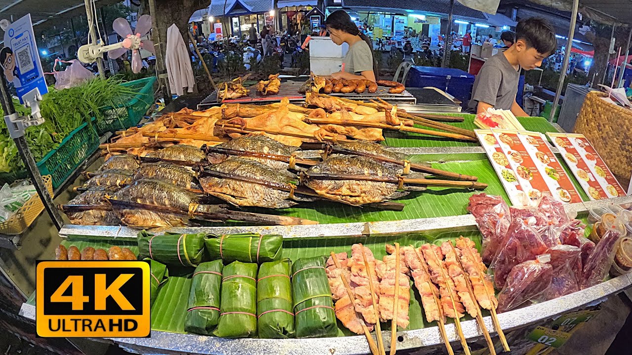 MERCADO NOCTURNO DE LUANG PRABANG / LAOS WALKING TOUR [4K]