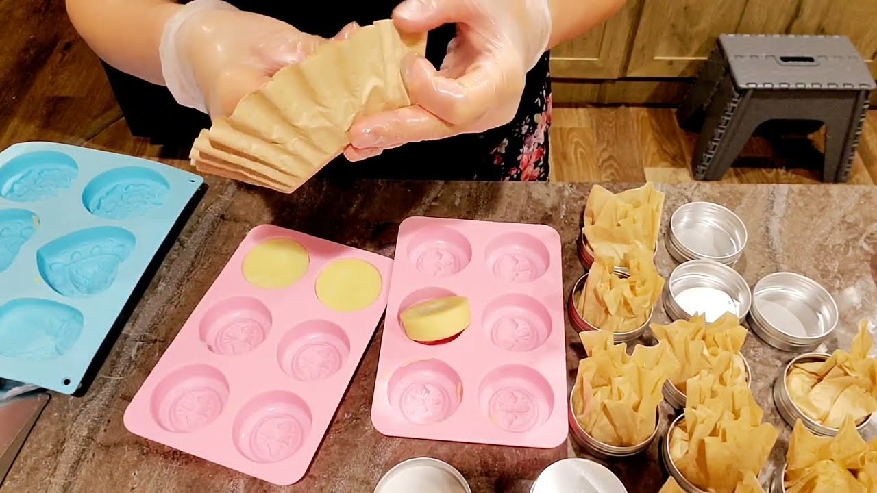 making luxurious lotion bars with skin loving ingredients.