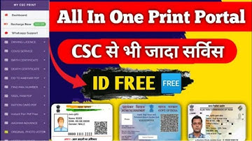 All In One Print Portal | CSC All Service | Original Photo Voter Print | Aadhar And Pan Service |