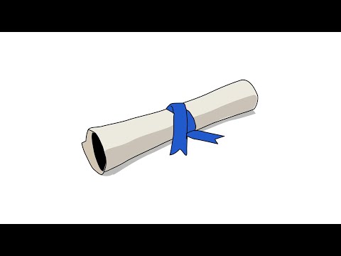 how to draw degree paper roll step by step