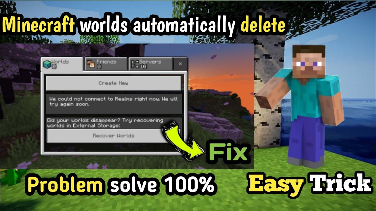 Minecraft worlds automatically deleted problem solve 💯 || 