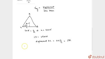 A particle is moving with constant speed V `m//s` along the circumference of a circle of radius R