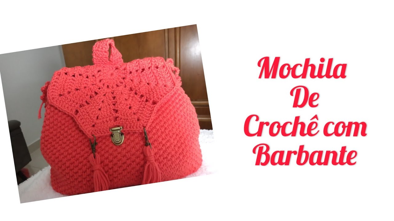 Mochila de crochê com Barbante
