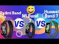 Review on Xiaomi Redmi Band Pro vs Xiaomi Mi Band 7 vs Huawei Band 7 in 2022