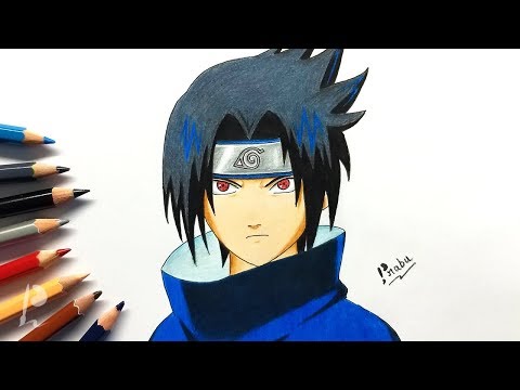 Sasuke Drawing with Pencil