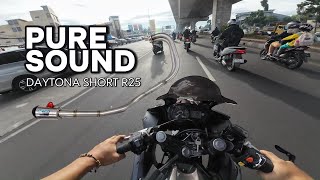 YAMAHA R25 PURE SOUND EXHAUST DAYTONA FULL SYSTEM !!