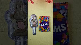 Chocolate Bunny Pop vs Cadbury Gems #shorts #ChocolatePop #Gems