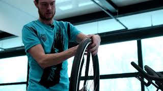 Имитация прокола колеса на вело этапе IRONMAN