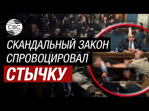 Драка в парламенте Грузии! Депутаты пустили в ход кулаки на обсуждении закона об иноагентах