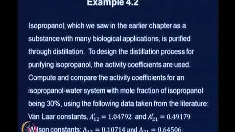 Models for Activity Coefficient in Binary Systems(cont.,)