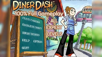 🍔 Diner Dash (PC, 2003) 100% Full Gameplay & Longplay Walkthrough | ALL EXPERT LEVELS COMPLETED ✨
