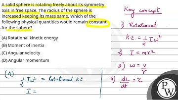 A solid sphere is rotating freely about its symmetry axis in free space. The radius of the spher....