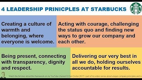 The 4 Core Values at STARBUCKS via Kevin Johnson