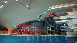 Freestyle/X-diving with cool tricks.