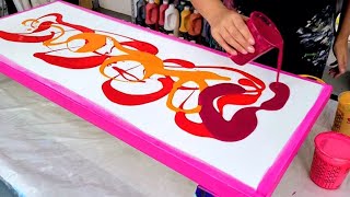 Sunset Fire  Spirit and Memories Part 3  Passion Pink  Acrylic Fluid Painting