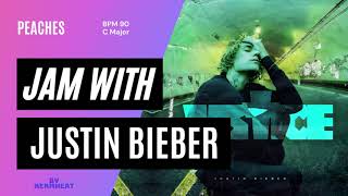 Jam with Justin Bieber "Peaches" Tempo BPM 90 C Major #jamwith guitar practice backing track vamp
