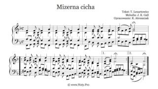 Video thumbnail of "Mizerna cicha - nuty i tekst pdf na organy lub pianino do kolędy - www.Nuty.Pro"