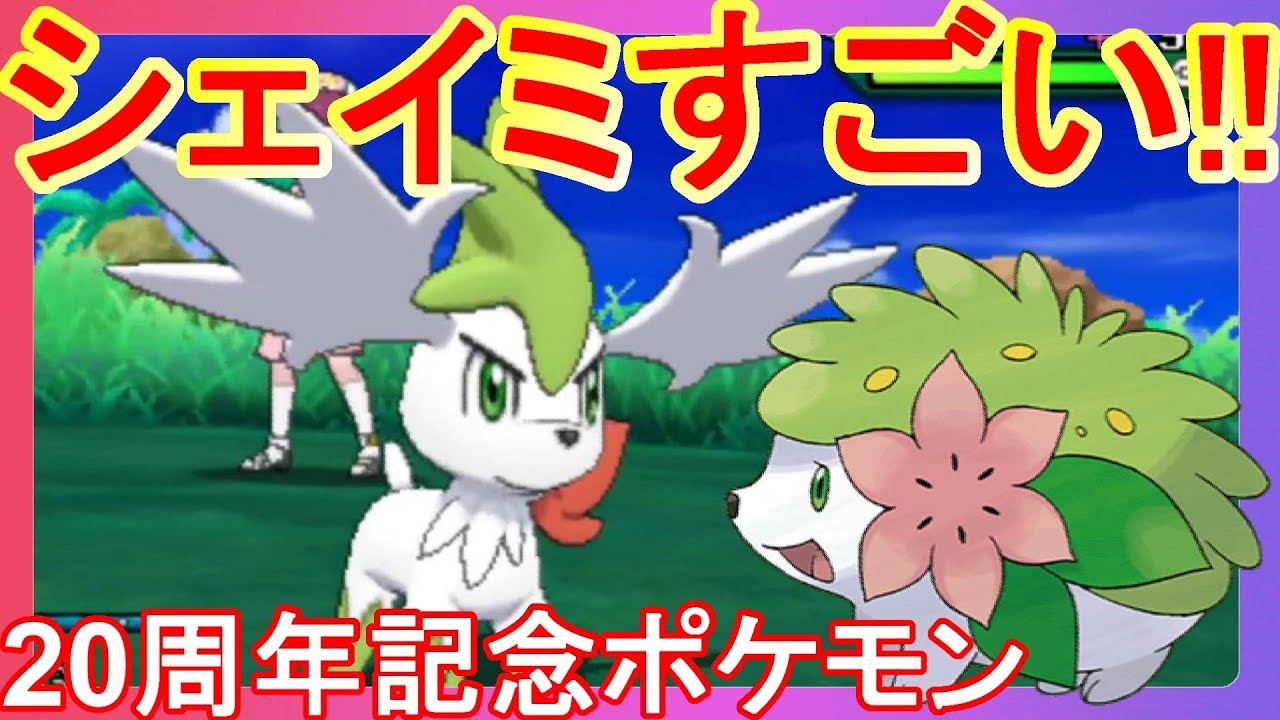 ポケセン周年配布 シェイミ がかわいすぎ ポケモンウルトラサンムーン Youtube