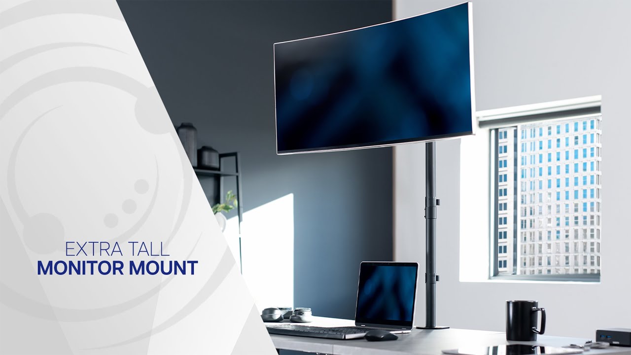STAND-V001T Single Monitor Extra Tall Desk Mount Up to 38"Screens by VIVO