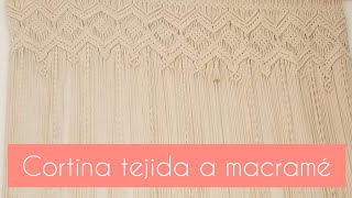 Cortina de rombos tejida a macramé DIY 