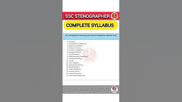 SSC Stenographer Syllabus | SSC Stenographer Complete Syllabus | SSC Stenographer | #shortsfeed #ssc