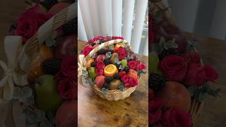 Фруктовая подарочная корзина!!! #подароксвоимируками#diygift#фруктовыйбукет#фудфлористика#сделайсам
