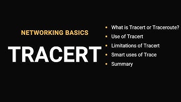 Networking Basics   TRACERT  TRACEROUTE