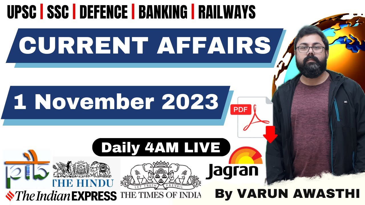 EP 1154: 1 NOVEMBER 2023 CURRENT AFFAIRS with Static GK ...