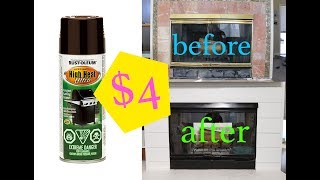 $4 DIY Fireplace Makeover! Rustoleum High Heat Spray Paint